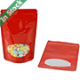 Wholesale Colorful Stand up Ziplock Bag with Window, Red