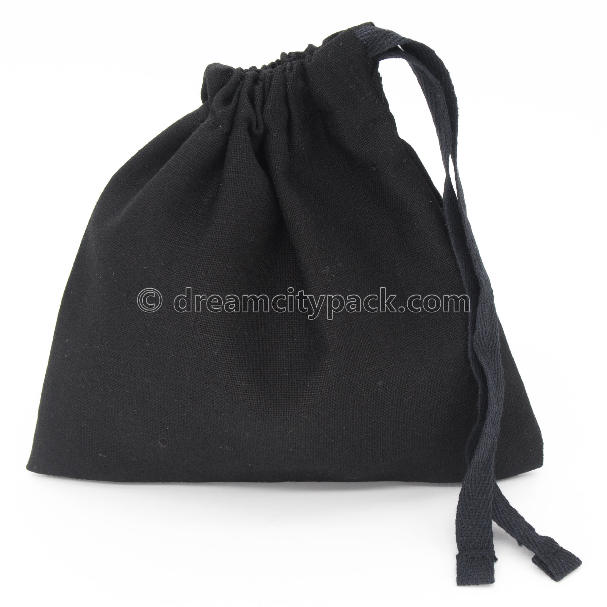Dust bag cotton with black laces and drawstring closure