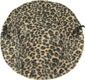 Círculo de peles artificiais com forro de cetim leopardo