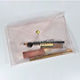 Goldglitzernde PVC Umschlagtasche für Schreibwaren und Kosmetik mit Druckknopfverschluss