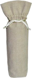Bolsas de regalo de lino personalizadas para botellas de vino con cordón