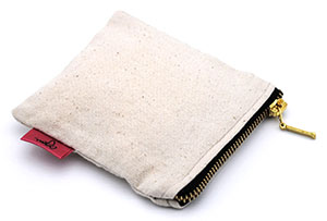 Canvas Zipper Pouch for Jewelry and Makeup with Custom Logo and Metallic Zipper