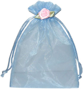 Custom Silk Organza Bags with Rosette
