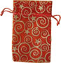 Pochettes décoratives en organza rouge avec etoiles et tourbillons