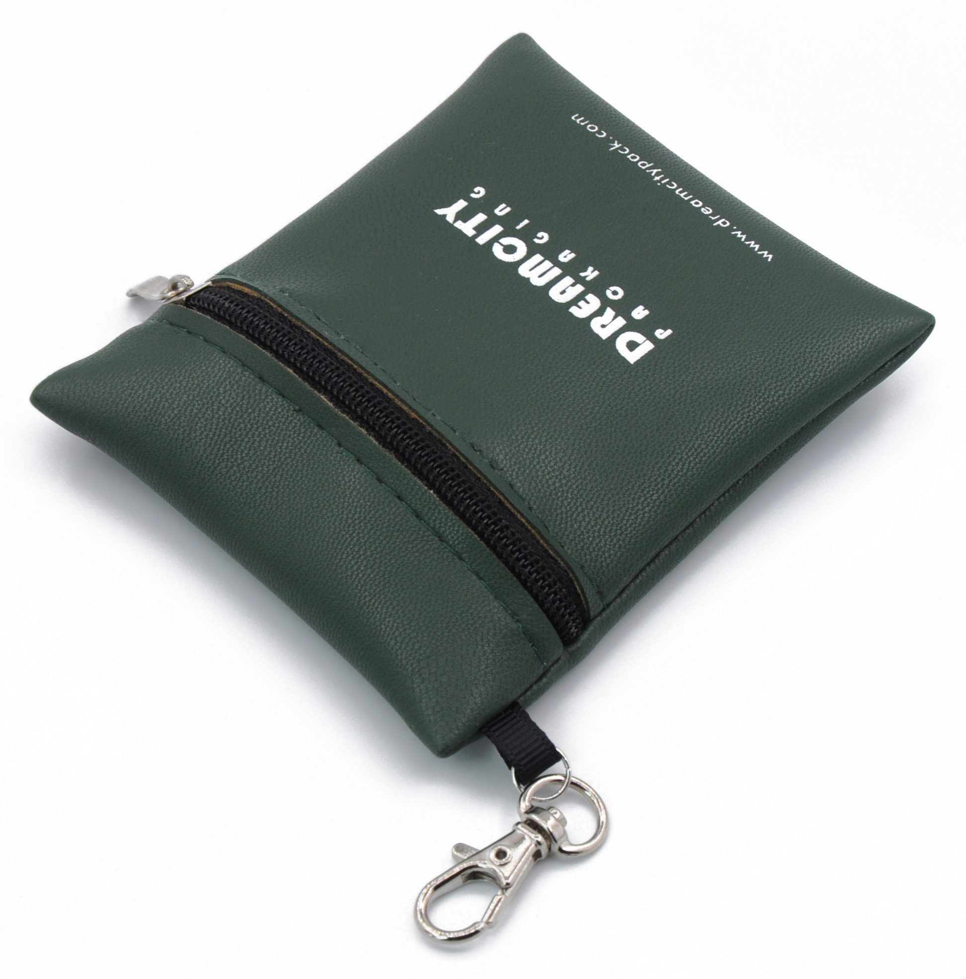 Reißverschlusstasche aus weichem Leder Geldbörse mit für Kosmetika, Schlüsselbund Haken