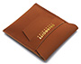 Envelope saco de couro fosco personalizado para presente e maquiagem com logotipo de folha