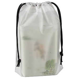 Bolsa impermeable con cordón de plástico bolsa antipolvo para artículos de tocador de viaje