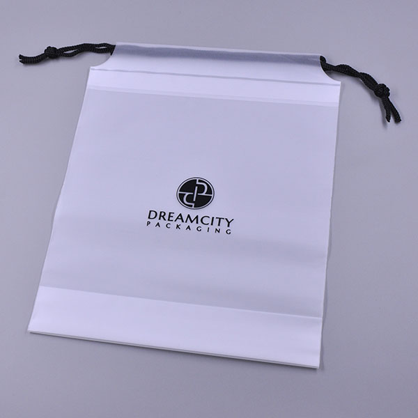 Printed Plastic Drawstring Pouch Waterproof Dust Bag for Travel Toiletry