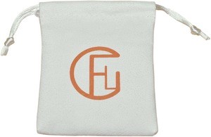 Saco de camurça branca com logotipo personalizado