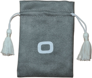 Bolsas de gamuza con cordón impresas para accesorios de boutique con borlas