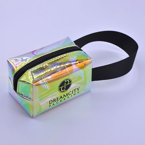 Waterproof Travel Toiletry Bag Holographic Plastic Wristlet for Essentials