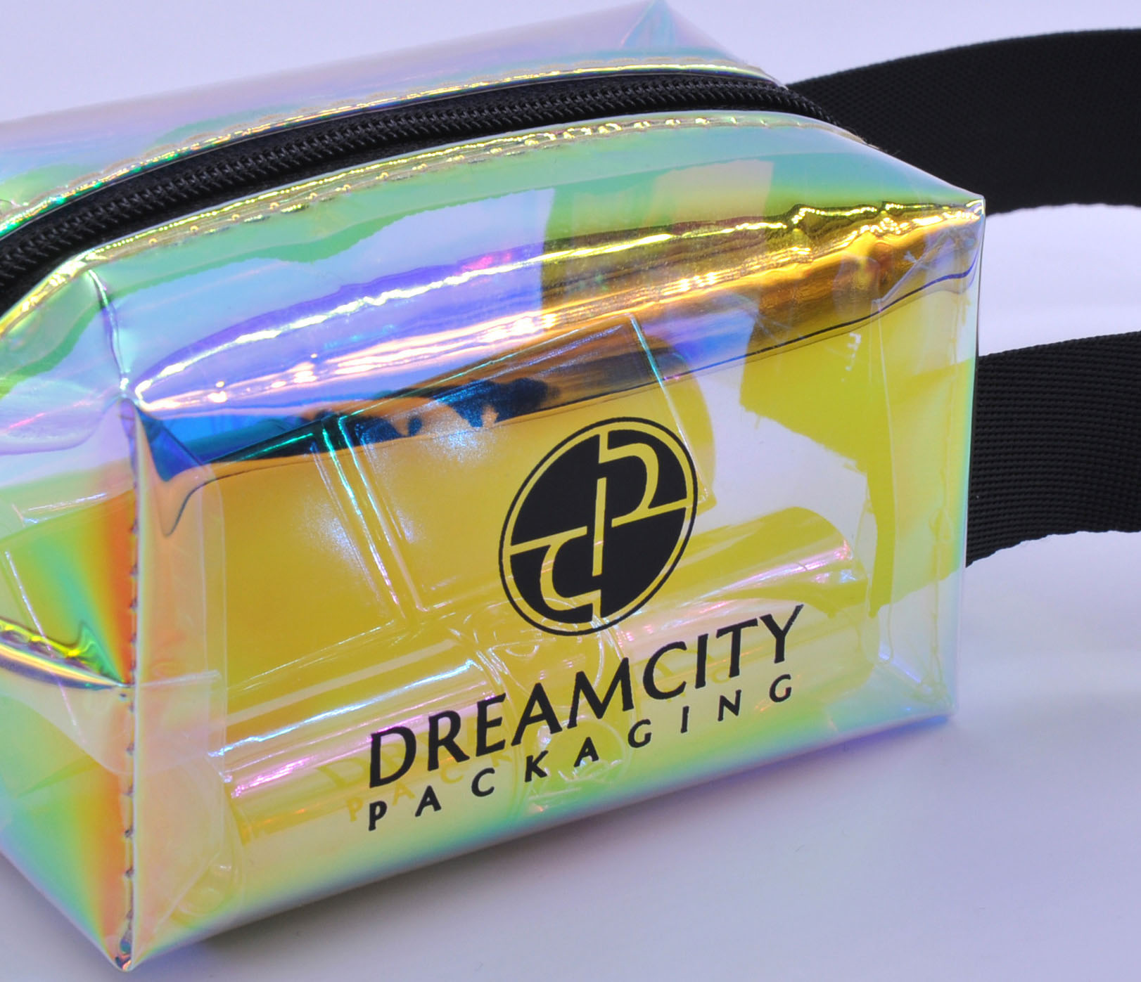 Waterproof Travel Toiletry Bag Holographic Plastic Wristlet for Essentials