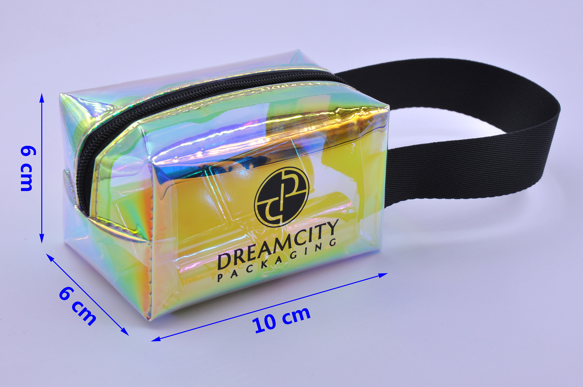 Waterproof Travel Toiletry Bag Holographic Plastic Wristlet for Essentials.