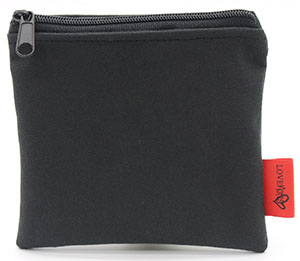 Pochette zippée en cuir microfibre avec étiquette personnalisée